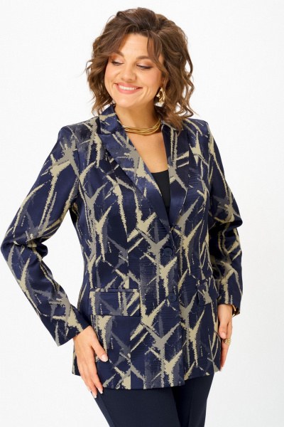 Жакет БелЭльСтиль 412-3_14_22 синий+золото - фото 3