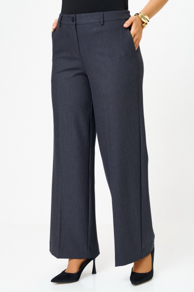 Брюки БелЭльСтиль 601-3_08_22 серо-синяя клетка - фото 6