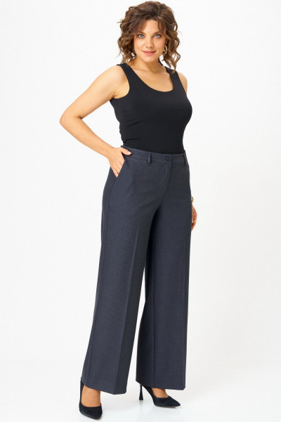 Брюки БелЭльСтиль 601-3_08_22 серо-синяя клетка - фото 2