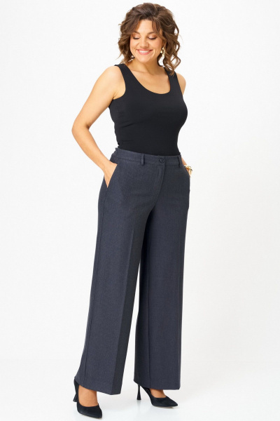 Брюки БелЭльСтиль 601-3_08_22 серо-синяя клетка - фото 1