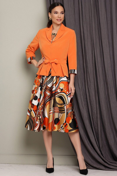 Жакет, платье Мода Юрс 2513-0 оранж - фото 1