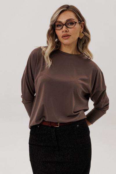 Джемпер, юбка Ma Vie М-717 коричневый_и_черный - фото 6