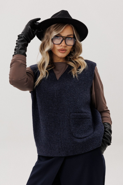 Жилет Ma Vie М-718 синий - фото 1