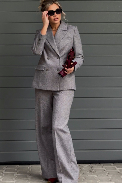 Жакет DNM 041 мелкий_квадратик_серо-бежевый - фото 6