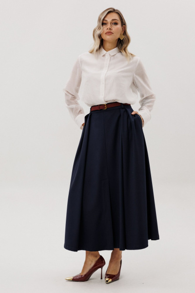 Рубашка, юбка Ma Vie М-723 белый_и_синий - фото 8