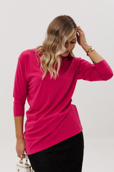 Джемпер, юбка Ma Vie М-725 малиновый_и_черный - фото 8