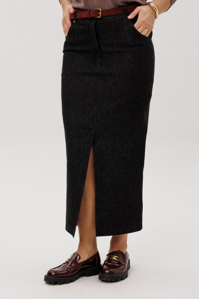 Джемпер, юбка Ma Vie М-725 малиновый_и_черный - фото 2