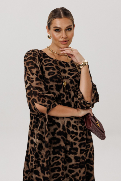 Платье Anelli 1733 коричневый_леопард - фото 9