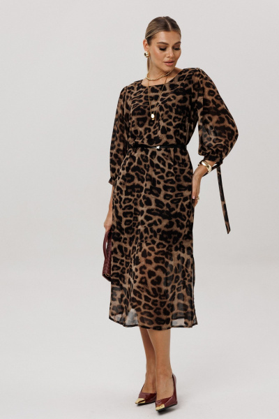 Платье Anelli 1733 коричневый_леопард - фото 8