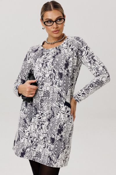 Платье Anelli 1750 белая_змея - фото 2