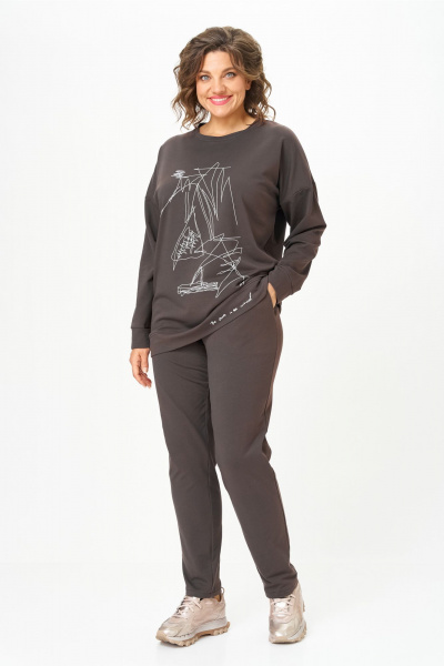 Брюки, свитшот STEFANY 2061-2 горький-шоколад - фото 2