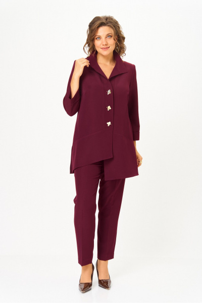 Брюки, туника Vilena 1110 винный - фото 1