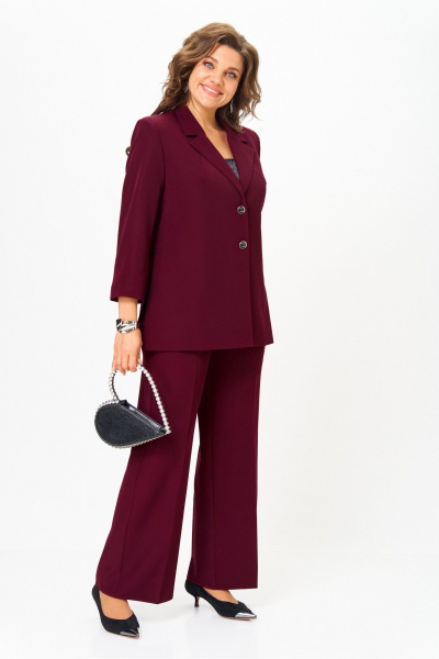 Брюки, жакет Vilena 1094 бургунди - фото 9