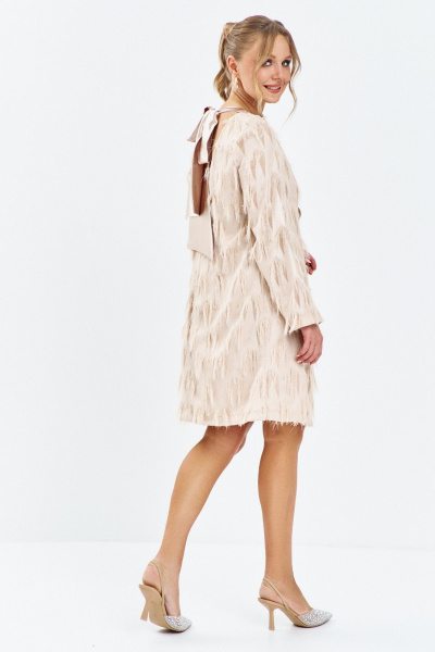 Платье Euromoda 648 бежевый - фото 2