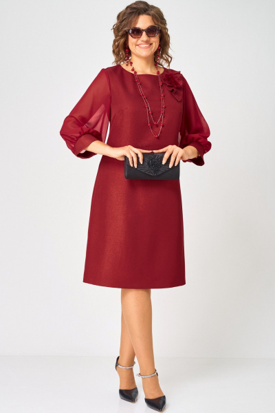 Платье EVA GRANT 7310D красный - фото 5
