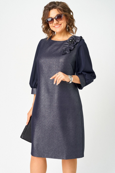 Платье EVA GRANT 7310D синий_баклажан - фото 8