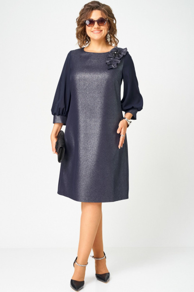 Платье EVA GRANT 7310D синий_баклажан - фото 6