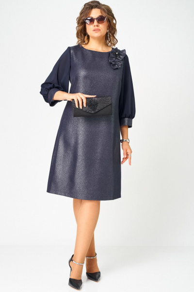 Платье EVA GRANT 7310D синий_баклажан - фото 3
