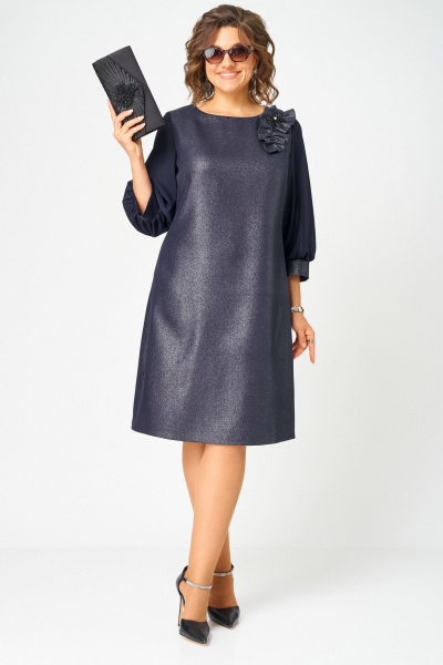 Платье EVA GRANT 7310D синий_баклажан - фото 2