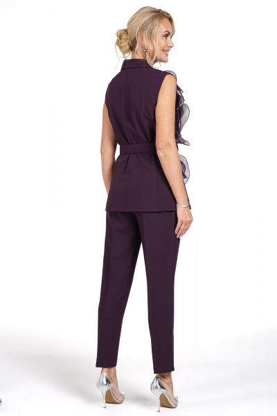 Брюки, жилет Alani Collection 2478 баклажан - фото 9