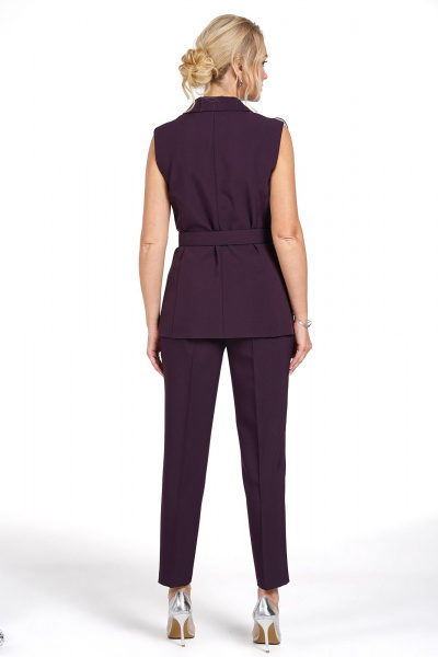 Брюки, жилет Alani Collection 2478 баклажан - фото 8