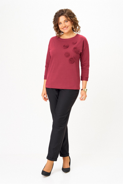 Джемпер Rumoda 2268 бордовый - фото 6