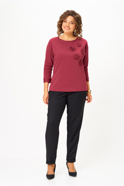 Джемпер Rumoda 2268 бордовый - фото 5