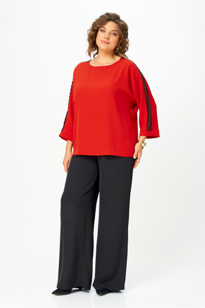 Блуза, брюки Rumoda 2275_дл. красный-черный - фото 6