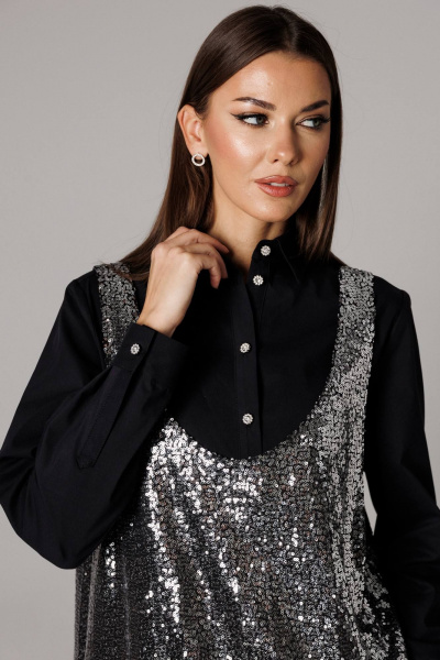 Блуза, майка Ларс Стиль 1168 черный - фото 3