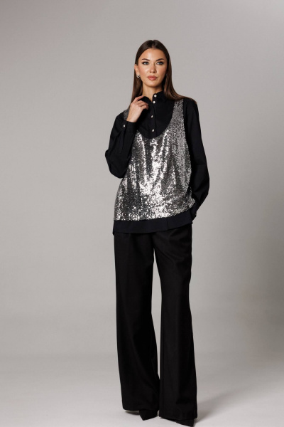 Блуза, брюки, майка Ларс Стиль 1167 черный - фото 6