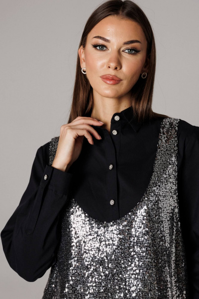 Блуза, брюки, майка Ларс Стиль 1167 черный - фото 3