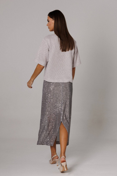 Блуза, юбка Ларс Стиль 1153 серый - фото 5