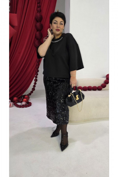 Блуза, юбка Vittoria Queen 26243 черный - фото 10