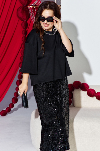 Блуза, юбка Vittoria Queen 26243 черный - фото 1