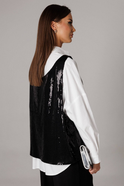 Блуза, майка Ларс Стиль 1171 черный,белый - фото 4