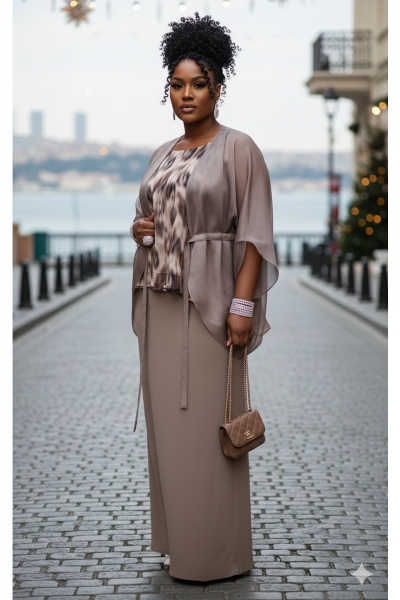 Блуза, топ, юбка Vittoria Queen 27443 бежевый_принт - фото 8