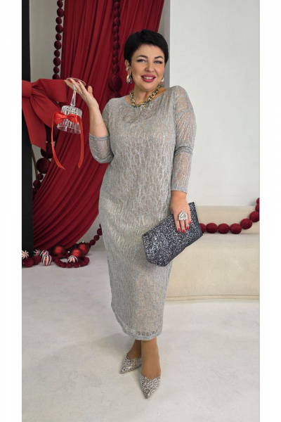 Комбинация, платье Vittoria Queen 27703 серебристый - фото 8