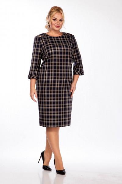 Платье СиБон 0230 клетка_черный - фото 3