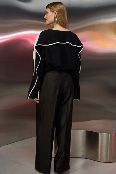 Блуза Lokka 1771 черный/белый - фото 4