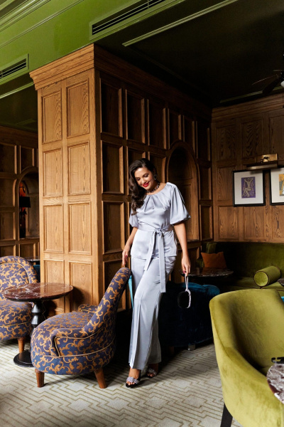 Блуза, брюки Beautiful&Free 6381 стальной - фото 4