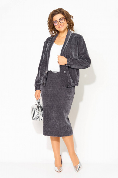 Жакет, юбка Liliana 1487 графит - фото 2