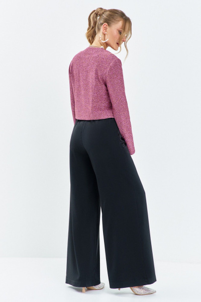 Брюки, жакет Euromoda 664 розовый/черный - фото 3