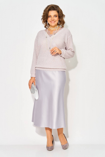 Джемпер, юбка Liliana 1494К жемчужно-лиловый - фото 3