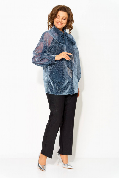 Блуза Liliana 1496 синий - фото 3