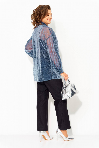 Блуза, брюки Liliana 1496БрПн синий+черный - фото 3