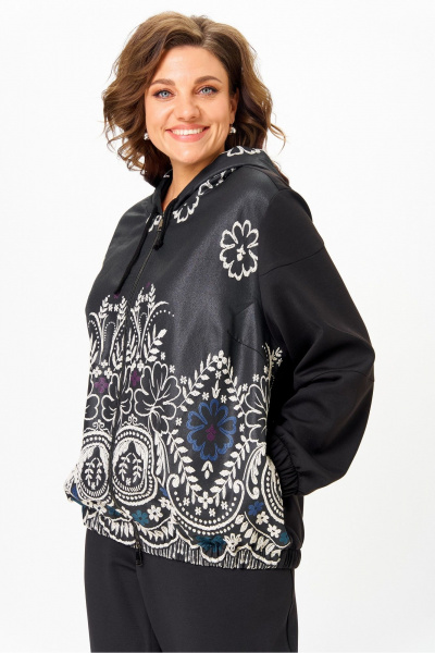 Брюки, куртка Solomeya Lux 946/449А черный_черный_с_вышивкой - фото 8