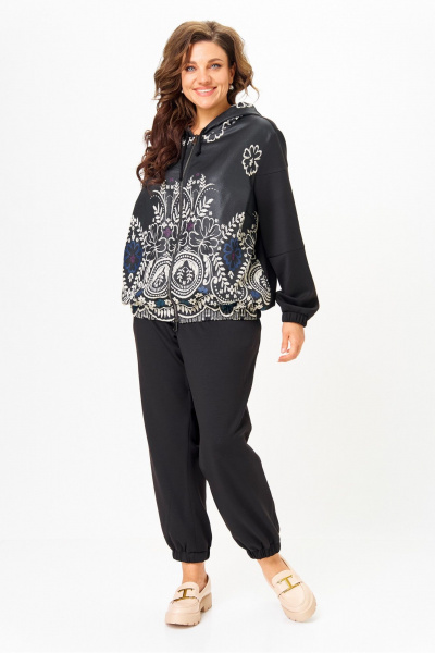 Брюки, куртка Solomeya Lux 946/449А черный_черный_с_вышивкой - фото 5