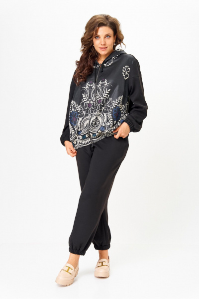 Брюки, куртка Solomeya Lux 946/449А черный_черный_с_вышивкой - фото 4