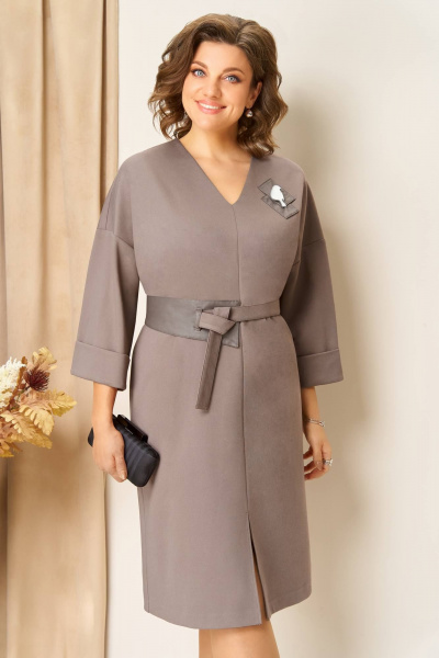 Платье VOLNA 1443 бежевый - фото 5