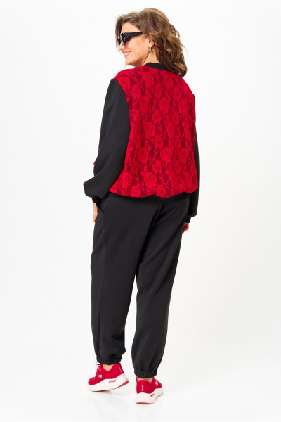 Бомбер, брюки Solomeya Lux 946/449В черный_с_красным - фото 9